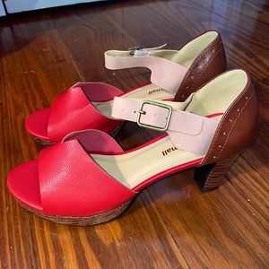 Chunky Block Heel Sandals Open Toe Ankle Strap Heels